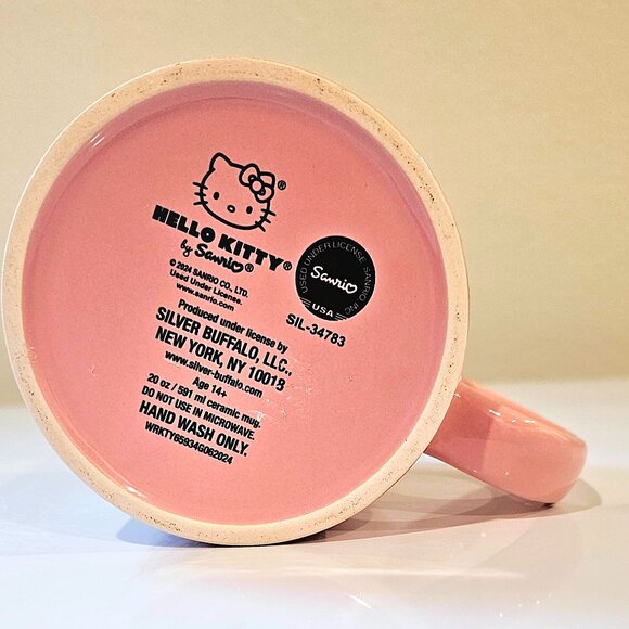 Sanrio Hello Kitty Glitter Pink Coffee Mug 20oz - Picture 6 of 6